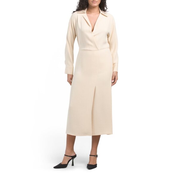 VINCE White Sand Dolman Sleeve Midi Dress